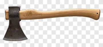Axe With Wooden Handle And Metal Blade PNG