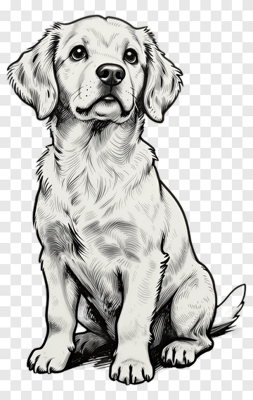 Sketch Of A Sitting Dog PNG