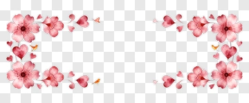 Cherry Blossom Heart Frame PNG