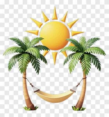Sun Palm Trees Hammock PNG