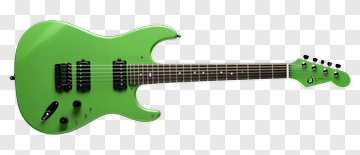 Bright Green Electric Guitar PNG