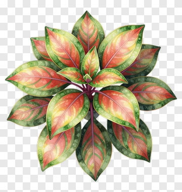 Colorful Leaf Plant PNG