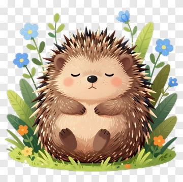 Sleeping Porcupine In Nature PNG
