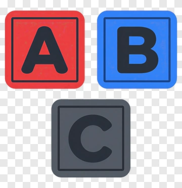 Letters A B C In Colored Blocks PNG
