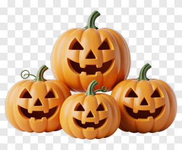Group Of Jack-o'-lanterns For Halloween PNG