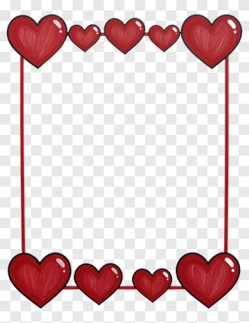 Red Heart Border Frame PNG