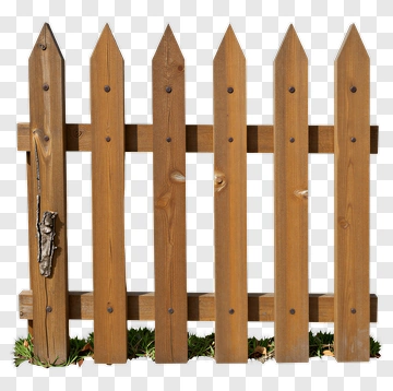 Wooden Fence With Grass PNG