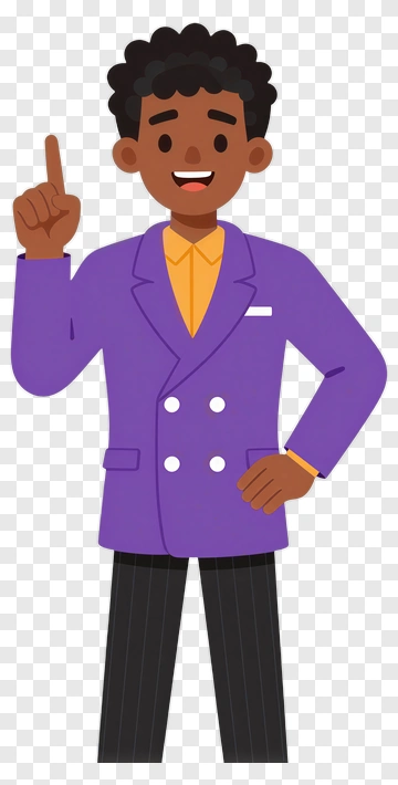 Cartoon Man Pointing Up PNG