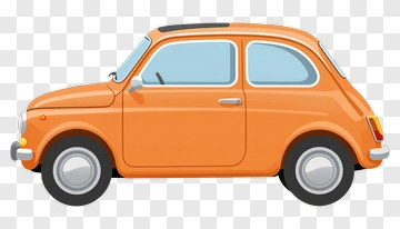 Orange Compact Car Side View PNG