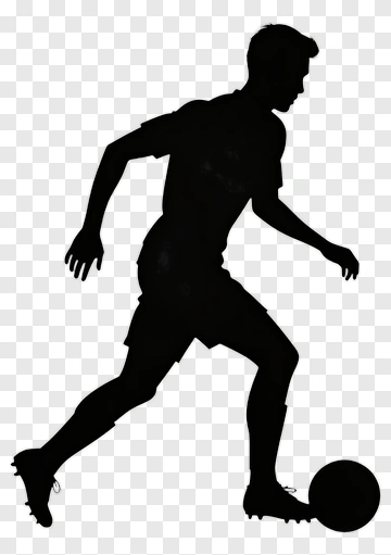 Silhouette Of A Football Player In Motion PNG