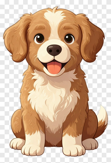 Cute Brown And White Puppy PNG