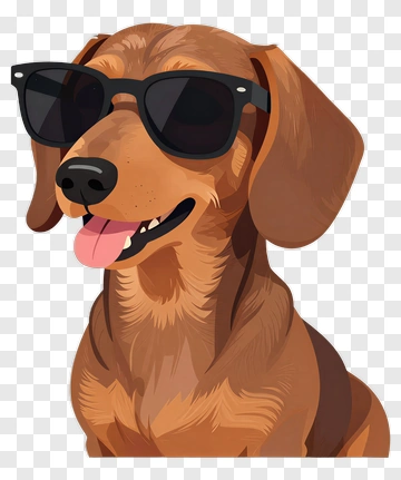 Cool Dachshund Wearing Sunglasses PNG