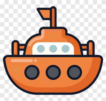 Orange Submarine Icon PNG