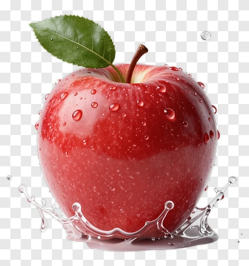 Fresh Red Apple With Water Splash PNG
