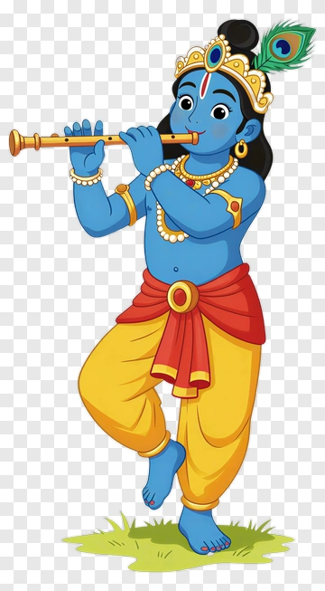 Krishna Playing Flute PNG