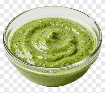 Green Sauce In Glass Bowl PNG