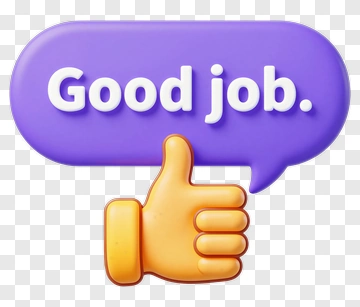 Thumbs Up With Good Job Speech Bubble PNG