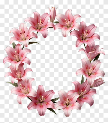 Pink Lily Wreath PNG