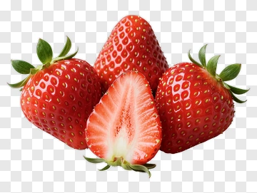 Fresh Strawberries With One Sliced PNG