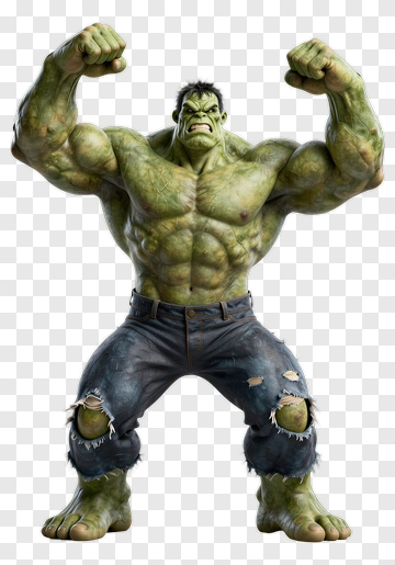 Hulk Flexing Muscles In Jeans PNG