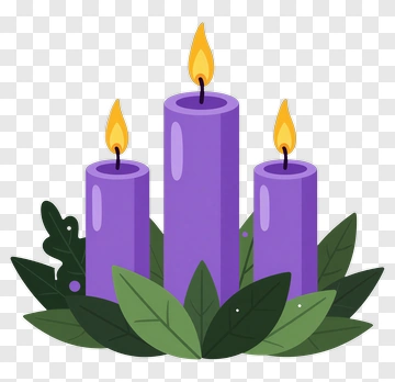 Purple Candles In Advent Wreath PNG