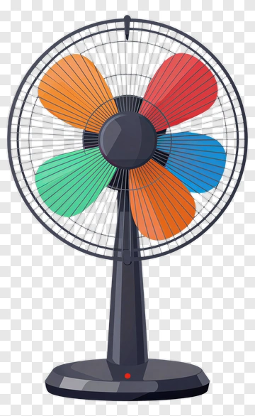 Colorful Electric Fan PNG