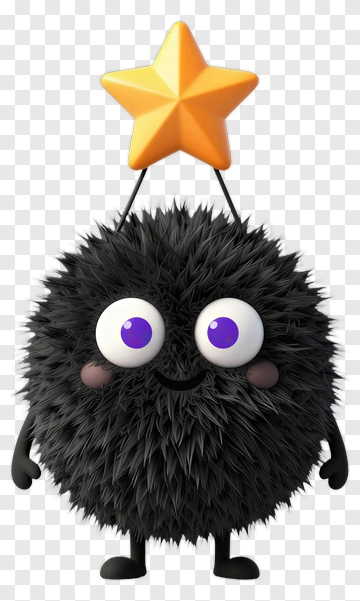 Fuzzy Creature With Star PNG
