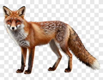 Red Fox Standing Alert PNG