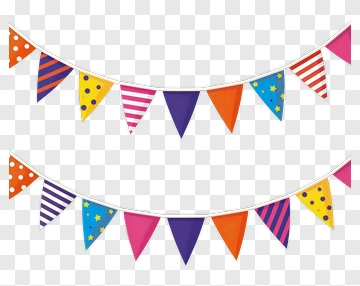 Colorful Party Banner With Triangular Flags PNG