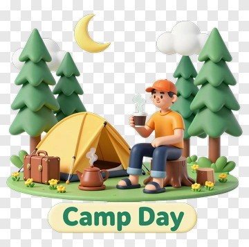 Camping Person With Tent PNG