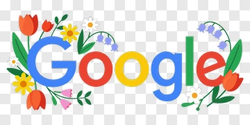 Google Logo With Spring Flowers PNG