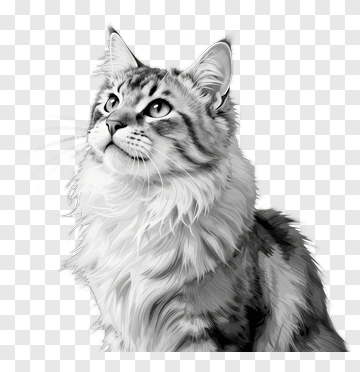 Portrait Of A Fluffy Cat PNG