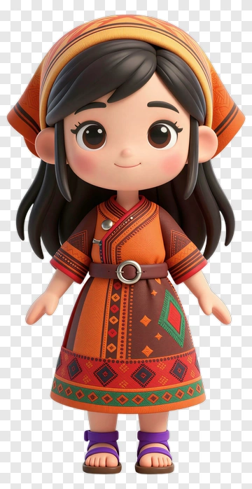 Girl In Traditional Dress PNG