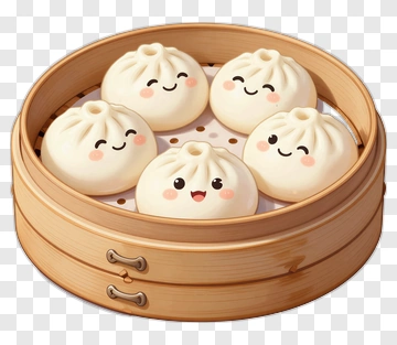 Cute Baozi In Steamer PNG