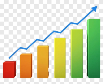 Bar Chart Showing Upward Growth Trend PNG