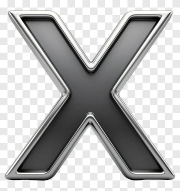 Metallic Letter X PNG