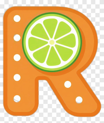 Letter R With Lime Slice PNG