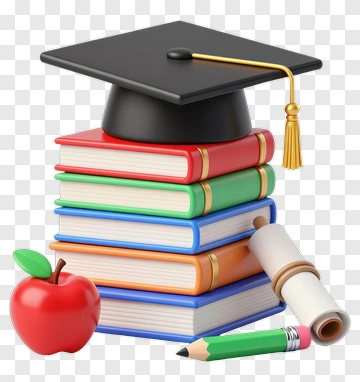 Graduation Cap And Books PNG