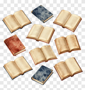 Collection Of Watercolor Books PNG