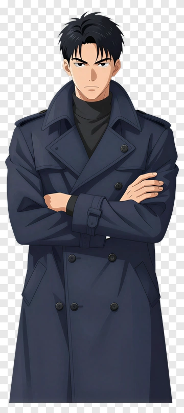 Anime Character In Trench Coat PNG