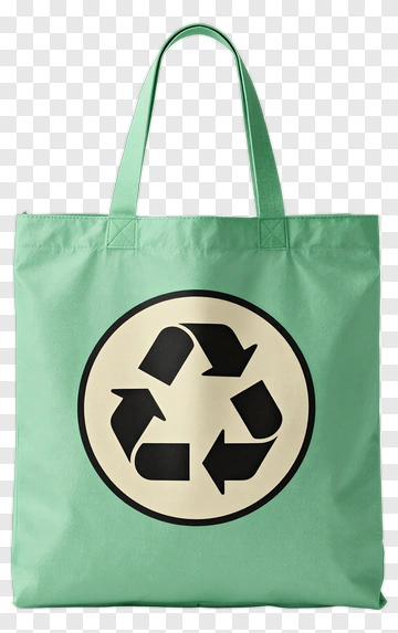 Green Recycling Tote Bag PNG