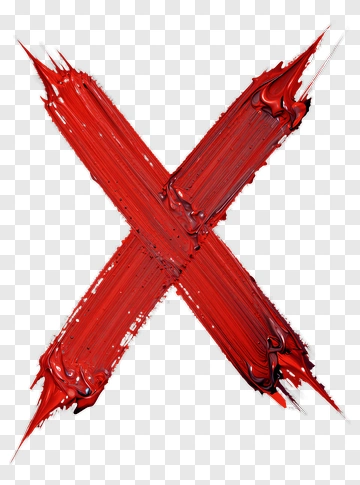 Red Painted X PNG