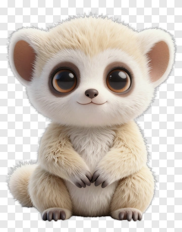 Cute Baby Lemur With Big Eyes PNG