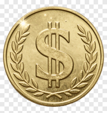 Gold Coin With Dollar Sign PNG