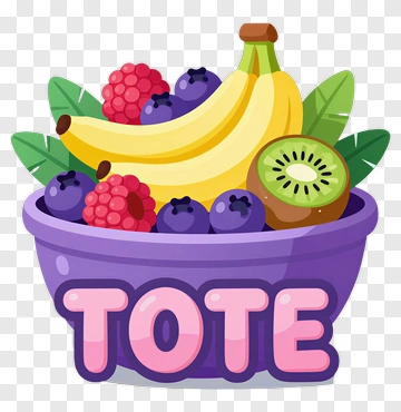 Bowl Of Fresh Fruit With Pink Text PNG