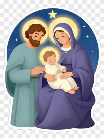 Jesus With Mary And Joseph PNG