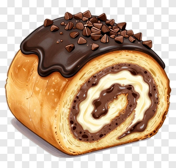 Chocolate Roll Cake PNG