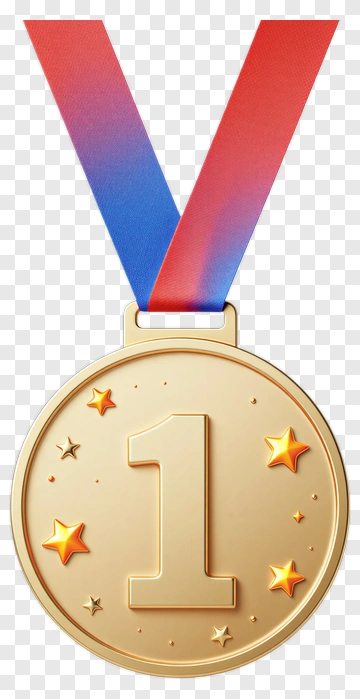 Gold Medal With Stars And Ribbon PNG