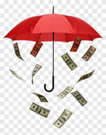 Red Umbrella With Falling Money PNG
