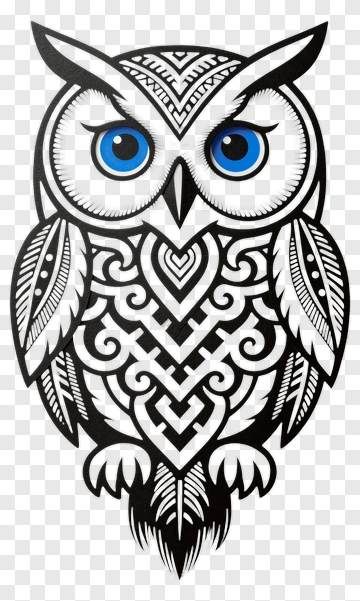 Ornate Owl Paper Cut PNG
